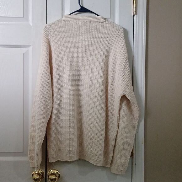 Bill Blass cream color sweater business casual casual Sz XL EUC - Picture 5 of 7